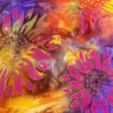 Colourful Sunflower Batik Fabric 100% Cotton Fabric WOF 110cm- 112cm